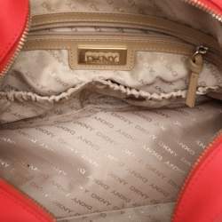 DKNY Red Leather Front Dome Satchel