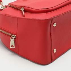 DKNY Red Leather Front Dome Satchel