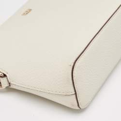 Dkny White Leather Bryant Park Dome Crossbody Bag