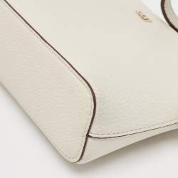 Dkny White Leather Bryant Park Dome Crossbody Bag