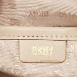 Dkny White Leather Bryant Park Dome Crossbody Bag