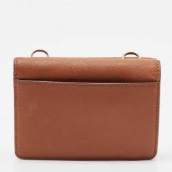 DKNY Brown Leather XS Crossbody Bag