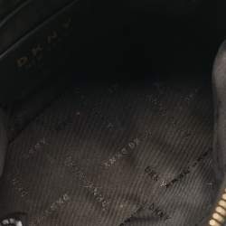 Dkny Black Monogram Coated Canvas and Leather Dome Crossbody Bag