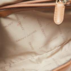 DKNY Beige Quilted Leather Flap Shoulder Bag