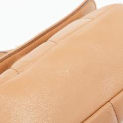 DKNY Beige Quilted Leather Flap Shoulder Bag