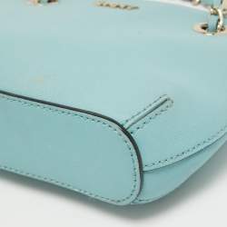 Dkny Blue Leather Chain Crossbody Bag