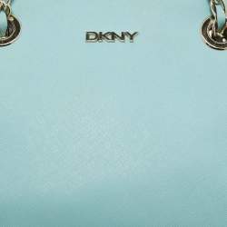Dkny Blue Leather Chain Crossbody Bag
