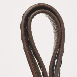 Pre Owned DKNY Dark Brown Leather Studded Drawstring Tote