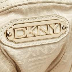 Pre Owned DKNY Dark Brown Leather Studded Drawstring Tote