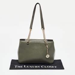 Pre Owned DKNY Grey Saffiano Leather Tote