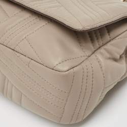 Pre Owned Dkny Beige Quilted Leather Allen Flap Shoulder Bag