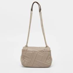 Pre Owned Dkny Beige Quilted Leather Allen Flap Shoulder Bag
