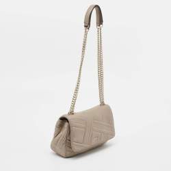 Pre Owned Dkny Beige Quilted Leather Allen Flap Shoulder Bag