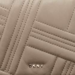 Pre Owned Dkny Beige Quilted Leather Allen Flap Shoulder Bag