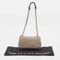 Pre Owned Dkny Beige Quilted Leather Allen Flap Shoulder Bag