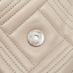 Pre Owned Dkny Beige Quilted Leather Allen Flap Shoulder Bag