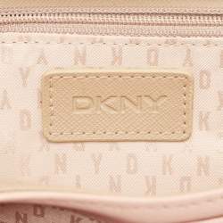 DKNY Pink Saffiano Leather Flap Wallet on Chain