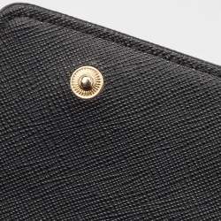 Pre Owned DKNY Blue Leather Logo Flap Wallet On Chain