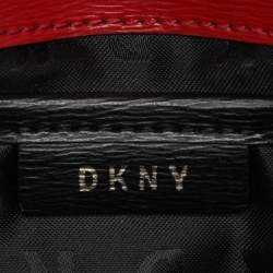 Dkny Beige/Red Signature Coated Canvas and Leather Crossbody Bag