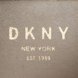 Dkny Beige Signature Coated Canvas and Leather Satchel