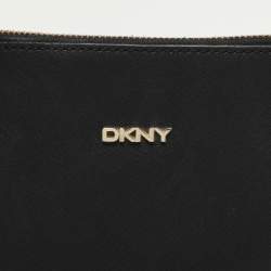 DKNY Black Leather Dome Satchel