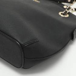 DKNY Black Leather Dome Satchel