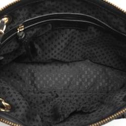 DKNY Black Leather Dome Satchel