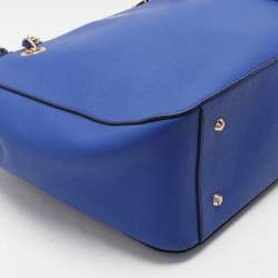 DKNY Blue Leather Chain Zip Tote