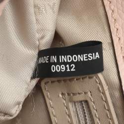 Pre Owned Dkny Beige/Pink Signature Coated Canvas and Leather Shoulder Bag