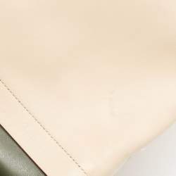 DKNY Beige/Fatigue Green Leather Hobo