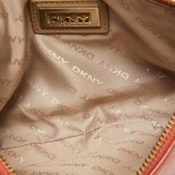 Pre Owned DKNY Orange Patent Leather Crossbody Bag