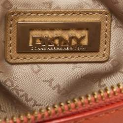 Pre Owned DKNY Orange Patent Leather Crossbody Bag