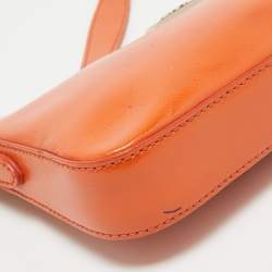 Pre Owned DKNY Orange Patent Leather Crossbody Bag