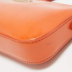 Pre Owned DKNY Orange Patent Leather Crossbody Bag