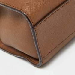 Pre Owned DKNY Brown Saffiano Leather Shoulder Bag