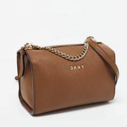 Pre Owned DKNY Brown Saffiano Leather Shoulder Bag