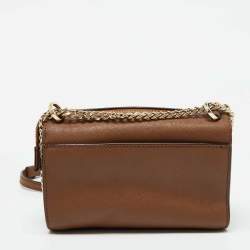 Pre Owned DKNY Brown Saffiano Leather Shoulder Bag