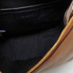 Pre Owned DKNY Brown Saffiano Leather Shoulder Bag