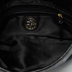 Pre Owned DKNY Black Croc Embossed Leather Shoulder Bag