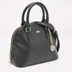 Dkny Black Leather Dome Satchel