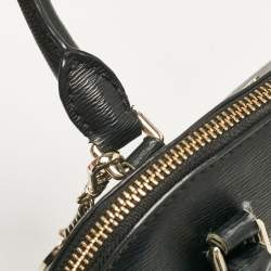 Dkny Black Leather Dome Satchel