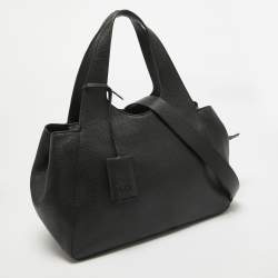 Pre Owned DKNY Black Leather Effortless Tote