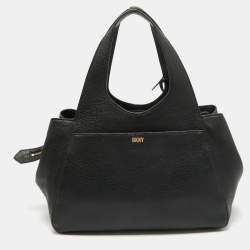 Pre Owned DKNY Black Leather Effortless Tote