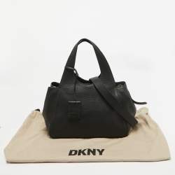 Pre Owned DKNY Black Leather Effortless Tote