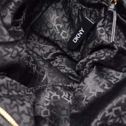 Pre Owned DKNY Black Signature Canvas and Leather Tote