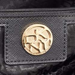 Pre Owned DKNY Black Signature Canvas and Leather Tote