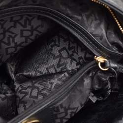 Pre Owned DKNY Black Signature Canvas and Leather Tote