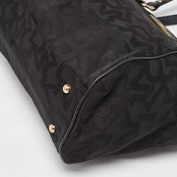 Pre Owned DKNY Black Signature Canvas and Leather Tote