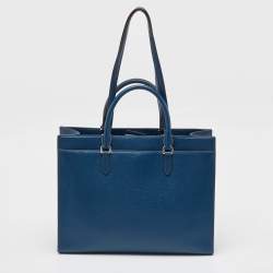 DKNY Blue Leather Perri Box Tote