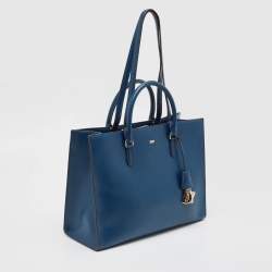 DKNY Blue Leather Perri Box Tote